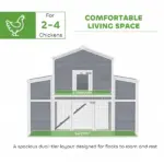 66.5" Large Chicken Coop, Wooden Chicken House with 2 Nesting Boxes, Sliding Tray and Ramp, for Backyard Farm - Image 4