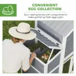 66.5" Large Chicken Coop, Wooden Chicken House with 2 Nesting Boxes, Sliding Tray and Ramp, for Backyard Farm - Image 5