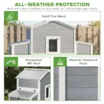 66.5" Large Chicken Coop, Wooden Chicken House with 2 Nesting Boxes, Sliding Tray and Ramp, for Backyard Farm - Image 6