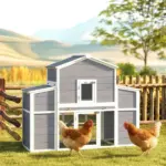 66.5" Large Chicken Coop, Wooden Chicken House with 2 Nesting Boxes, Sliding Tray and Ramp, for Backyard Farm - Image 10