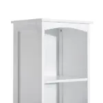 HOMCOM 67 Inch Bathroom Storage Cabinet Free Standing Tall Linen Tower 3-Tier Shelves Drawer White - Image 7