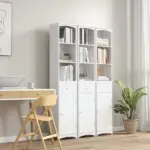 HOMCOM 67 Inch Bathroom Storage Cabinet Free Standing Tall Linen Tower 3-Tier Shelves Drawer White - Image 9