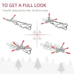 HOMCOM 6 Ft Artificial Snow Flocked Christmas Tree with Foldable Steel Stand Home Indoor Decoration Green - Image 6