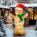 HOMCOM 6ft Christmas Inflatable Gingerbread Man, Outdoor Blow-Up Yard Decoration with LED Lights Display - Image 2