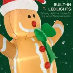 HOMCOM 6ft Christmas Inflatable Gingerbread Man, Outdoor Blow-Up Yard Decoration with LED Lights Display - Image 4
