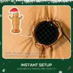 HOMCOM 6ft Christmas Inflatable Gingerbread Man, Outdoor Blow-Up Yard Decoration with LED Lights Display - Image 6