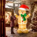 HOMCOM 6ft Christmas Inflatable Gingerbread Man, Outdoor Blow-Up Yard Decoration with LED Lights Display - Image 8