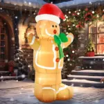 HOMCOM 6ft Christmas Inflatable Gingerbread Man, Outdoor Blow-Up Yard Decoration with LED Lights Display - Image 10
