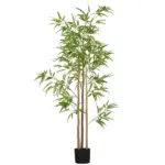 HOMCOM 6ft Fake Bamboo Tree Indoor Outdoor Artificial Plant with Pot for Home Office Living Room Decor - Image 11