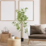 HOMCOM 6ft Fake Bamboo Tree Indoor Outdoor Artificial Plant with Pot for Home Office Living Room Decor - Image 10
