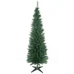 HOMCOM 6 Ft Pencil Christmas Tree, PVC Hinged Unlit Slim Artificial Christmas Tree for Home Party Holiday Decoration, Green - Image 11
