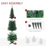 HOMCOM 6 Ft Pencil Christmas Tree, PVC Hinged Unlit Slim Artificial Christmas Tree for Home Party Holiday Decoration, Green - Image 7