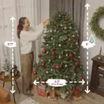 HOMCOM 6ft Prelit Christmas Tree with Full-Spectrum LEDs, Smart App Control, Wide Full Hinged Xmas Tree, Easy Assembly - Image 3