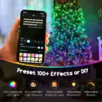 HOMCOM 6ft Prelit Christmas Tree with Full-Spectrum LEDs, Smart App Control, Wide Full Hinged Xmas Tree, Easy Assembly - Image 4