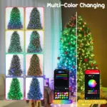 HOMCOM 6ft Prelit Christmas Tree with Full-Spectrum LEDs, Smart App Control, Wide Full Hinged Xmas Tree, Easy Assembly - Image 5