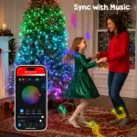 HOMCOM 6ft Prelit Christmas Tree with Full-Spectrum LEDs, Smart App Control, Wide Full Hinged Xmas Tree, Easy Assembly - Image 7