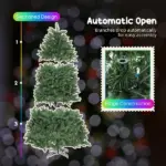 HOMCOM 6ft Prelit Christmas Tree with Full-Spectrum LEDs, Smart App Control, Wide Full Hinged Xmas Tree, Easy Assembly - Image 9