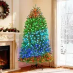 HOMCOM 6ft Prelit Christmas Tree with Full-Spectrum LEDs, Smart App Control, Wide Full Hinged Xmas Tree, Easy Assembly - Image 10