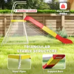 6ft Slide for Kids, Metal Freestanding Playground Equipment with Climbing Ladder, for Backyard, Outdoor, Indoor, Red - Image 5