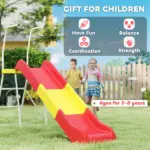 6ft Slide for Kids, Metal Freestanding Playground Equipment with Climbing Ladder, for Backyard, Outdoor, Indoor, Red - Image 7