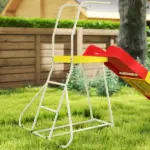 6ft Slide for Kids, Metal Freestanding Playground Equipment with Climbing Ladder, for Backyard, Outdoor, Indoor, Red - Image 8