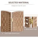 HOMCOM 6FT Tall 4-Panel Wicker Weave Room Divider, Folding Privacy Screen, Portable Partition for Bedroom and Home Office, Natural - Image 5