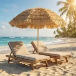 Outsunny 6 Ft Tiki Umbrella, Outdoor Hawaiian Style Patio Umbrella with 8 Ribs, Carry Bag, Outdoor Tiki Bar, Tropical Palapa - Image 2
