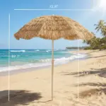 Outsunny 6 Ft Tiki Umbrella, Outdoor Hawaiian Style Patio Umbrella with 8 Ribs, Carry Bag, Outdoor Tiki Bar, Tropical Palapa - Image 3