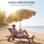 Outsunny 6 Ft Tiki Umbrella, Outdoor Hawaiian Style Patio Umbrella with 8 Ribs, Carry Bag, Outdoor Tiki Bar, Tropical Palapa - Image 5