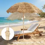 Outsunny 6 Ft Tiki Umbrella, Outdoor Hawaiian Style Patio Umbrella with 8 Ribs, Carry Bag, Outdoor Tiki Bar, Tropical Palapa - Image 7