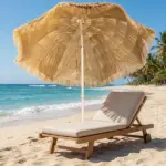 Outsunny 6 Ft Tiki Umbrella, Outdoor Hawaiian Style Patio Umbrella with 8 Ribs, Carry Bag, Outdoor Tiki Bar, Tropical Palapa - Image 9