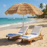 Outsunny 6 Ft Tiki Umbrella, Outdoor Hawaiian Style Patio Umbrella with 8 Ribs, Carry Bag, Outdoor Tiki Bar, Tropical Palapa - Image 10