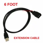 6 Foot USB 2.0 Type A Male to Female Extension Cable 480Mbps Black