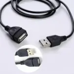 6 Foot USB 2.0 Type A Male to Female Extension Cable 480Mbps Black - Image 2