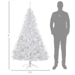 6ft White Christmas Tree Pre Lit PVC with Metal Stand 250 Warm White LED 1000 Tips for Home Decoration - Image 3