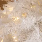 6ft White Christmas Tree Pre Lit PVC with Metal Stand 250 Warm White LED 1000 Tips for Home Decoration - Image 8
