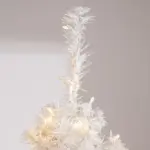 6ft White Christmas Tree Pre Lit PVC with Metal Stand 250 Warm White LED 1000 Tips for Home Decoration - Image 9