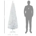 HOMCOM 6 Ft Slim Artificial Christmas Tree with 390 Tips and Plastic Base White - Image 3
