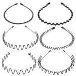 6 Pack Metal Wave Hair Headbands for Men and Women - Image 10