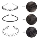 6 Pack Metal Wave Hair Headbands for Men and Women - Image 3