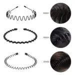 6 Pack Metal Wave Hair Headbands for Men and Women - Image 4