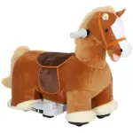 Qaba 6V Battery Powered Ride on Horse with Music, Forward, Foot Pedal, Soft Touch, Washable Cover, for 1.5-5 Years Old - Image 11