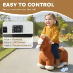 Qaba 6V Battery Powered Ride on Horse with Music, Forward, Foot Pedal, Soft Touch, Washable Cover, for 1.5-5 Years Old - Image 5