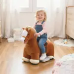 Qaba 6V Battery Powered Ride on Horse with Music, Forward, Foot Pedal, Soft Touch, Washable Cover, for 1.5-5 Years Old - Image 10