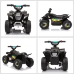 6V Kids ATV Ride-On 4-Wheeler Electric Quad Battery Powered Vehicle with Forward Reverse Switch Black - Image 8