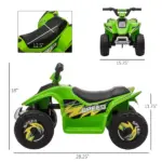 Aosom 6V Kids ATV Ride-On Electric Quad Battery Powered Vehicle with Forward Reverse Switch for Toddlers Green - Image 3