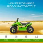 Aosom 6V Kids ATV Ride-On Electric Quad Battery Powered Vehicle with Forward Reverse Switch for Toddlers Green - Image 4