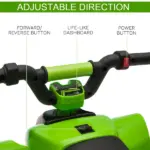 Aosom 6V Kids ATV Ride-On Electric Quad Battery Powered Vehicle with Forward Reverse Switch for Toddlers Green - Image 5