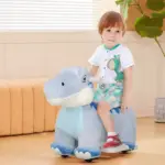6V Kids Electric Ride on Animal Tyrannosaurus with Music Forward for Aged 18-36 Months, Blue - Image 2