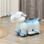 6V Kids Electric Ride on Animal Tyrannosaurus with Music Forward for Aged 18-36 Months, Blue - Image 3